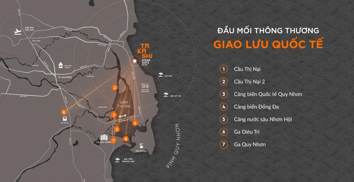 Takashi Ocean Suite Quy Nhơn 8 Kết nối giao thông từ Takashi Ocean Suite