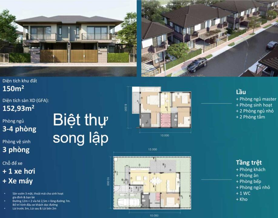 Thiết kế biệt thự tại dự án Nam Long Đại Phước