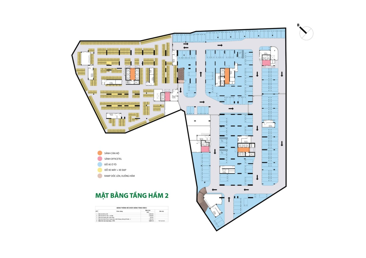 Mặt Bằng Tầng Hầm 2