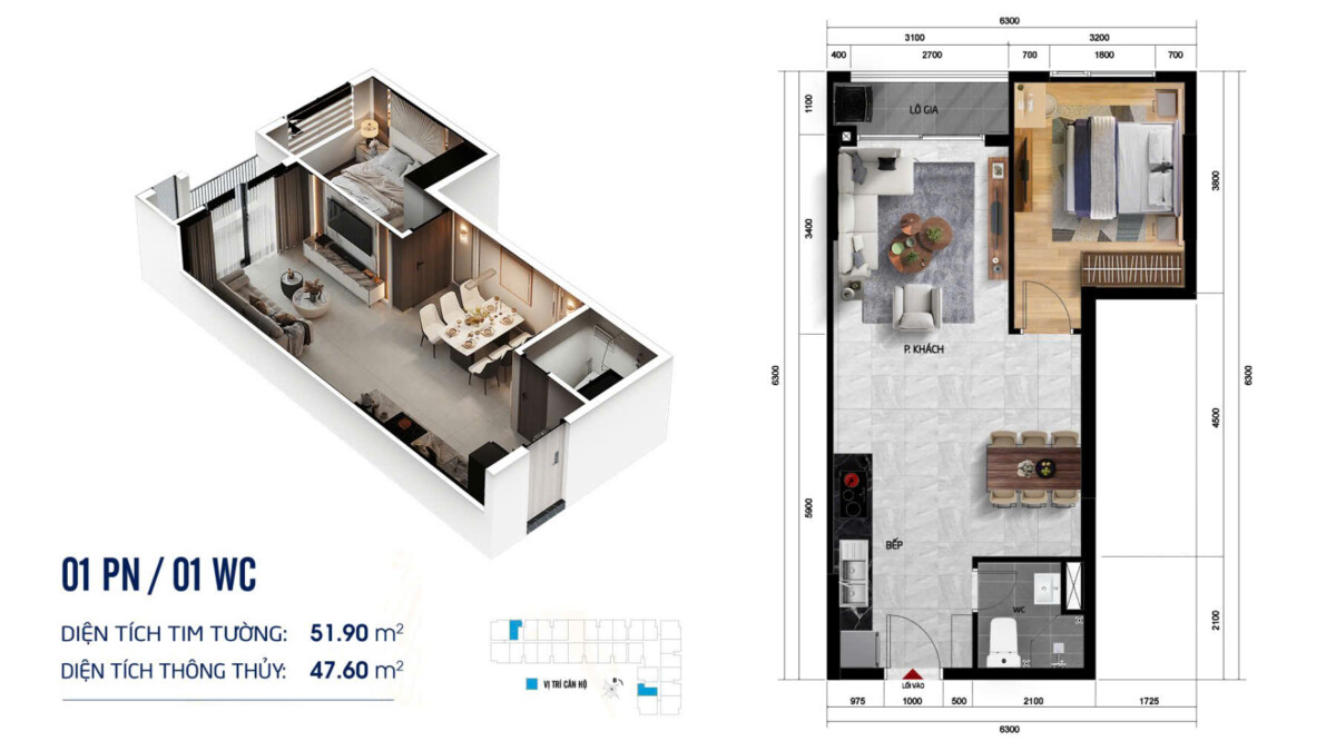 Starview Saigon 12 Can Ho 1 PN 1WC 1