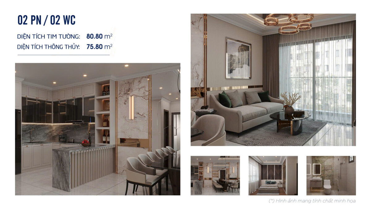 SymLife Thuận An 84 Phối cảnh Căn Hộ Mẫu Symlife 2 Phòng Ngủ - 80m2