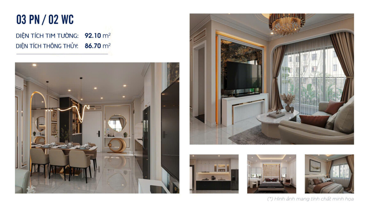 SymLife Thuận An 86 Phối cảnh căn hộ Mẫu Symlife 3 Phòng Ngủ