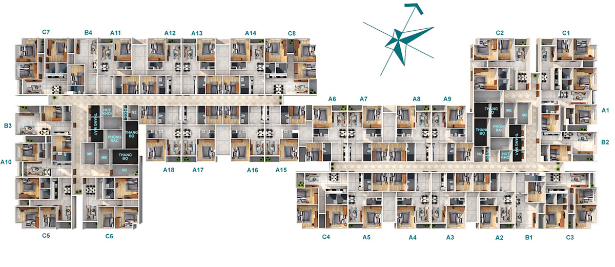Landmark Residential 10 Mặt bằng căn hộ Landmart Residential