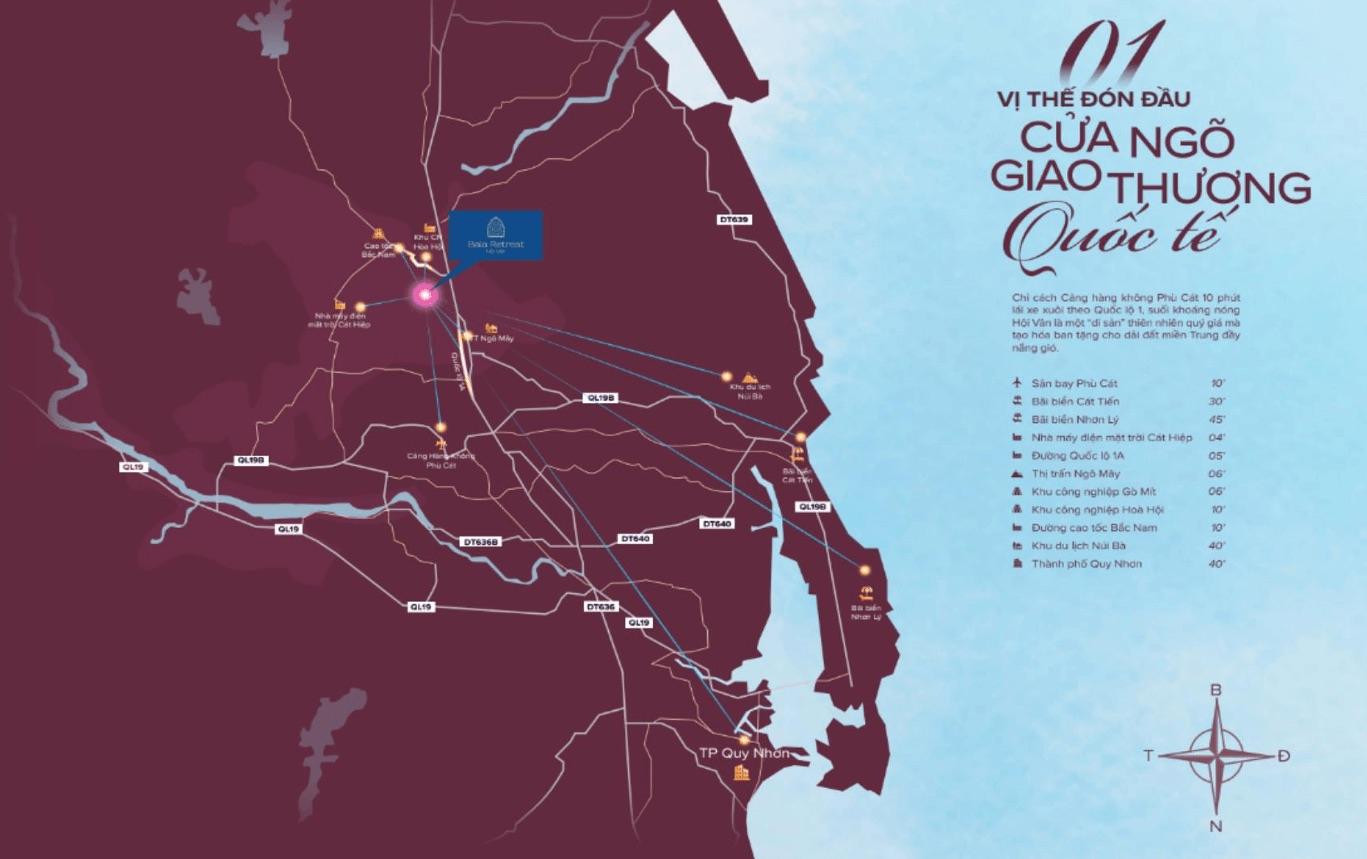 Baia Retreat Hội Vân 17 Vị trí dự án Baia Retreat Hội Vân Bình Định