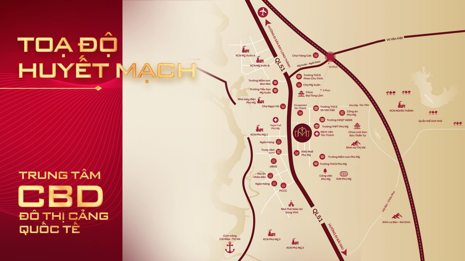 VỊ TRÍ MAISON GRAND – TÂM ĐIỂM KẾT NỐI CẢNG BIỂN, SÂN BAY VÀ LOGISTICS QUỐC TẾ