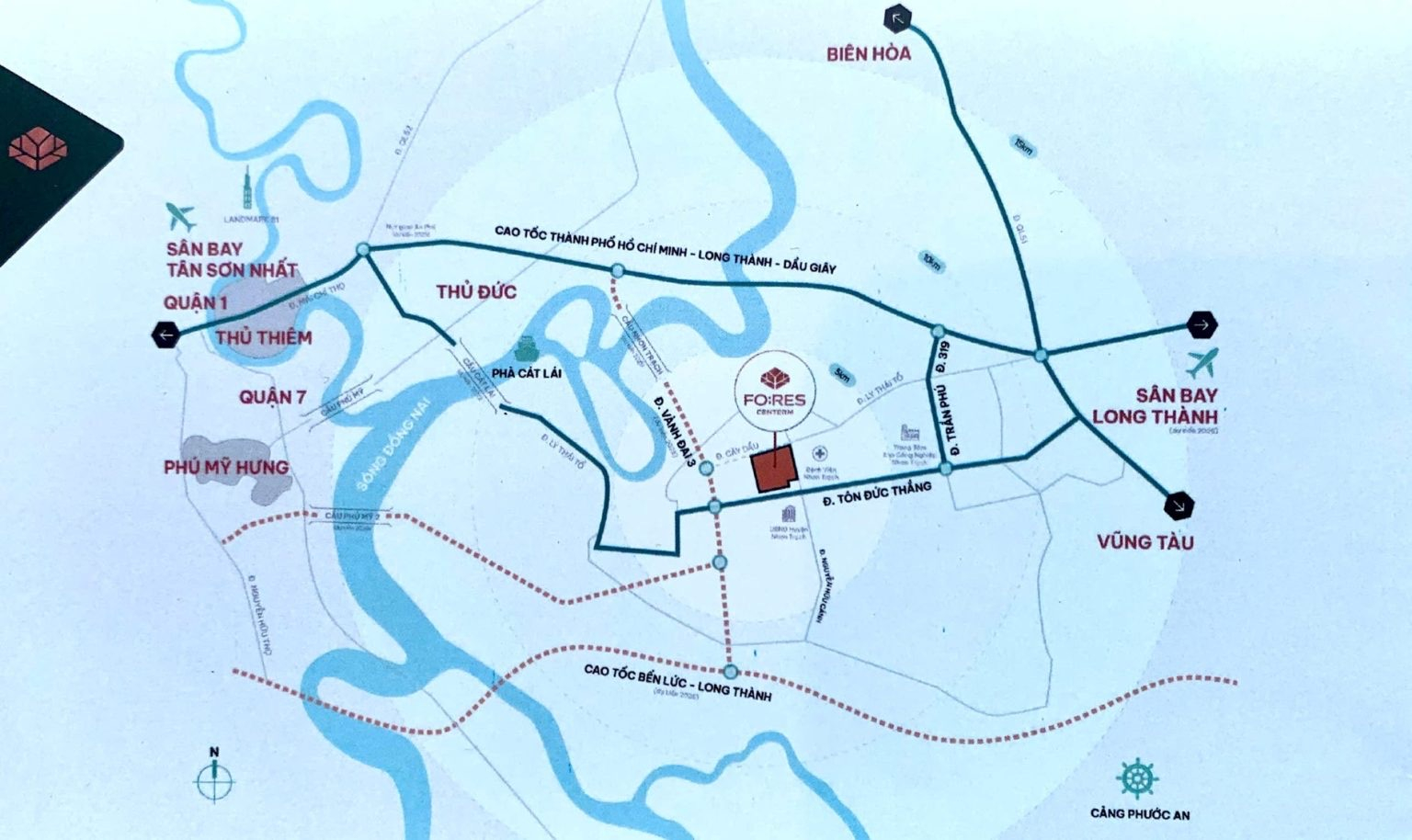 Vị trí dự án Fo;res Centerm Nhơn Trạch Đồng Nai