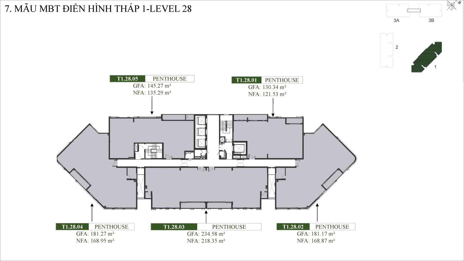 Green Skyline 47 Mặt bằng Tháp 1 Tầng 28