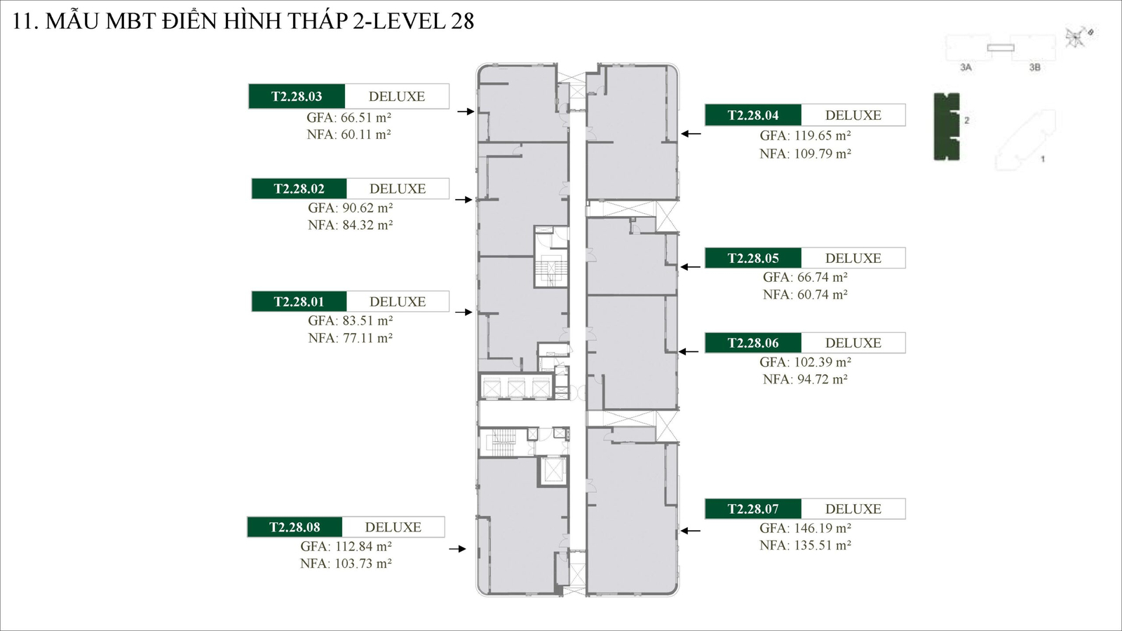Mặt bằng tháp 2 Tầng 28 Mặt bằng tháp 2 Tầng 28