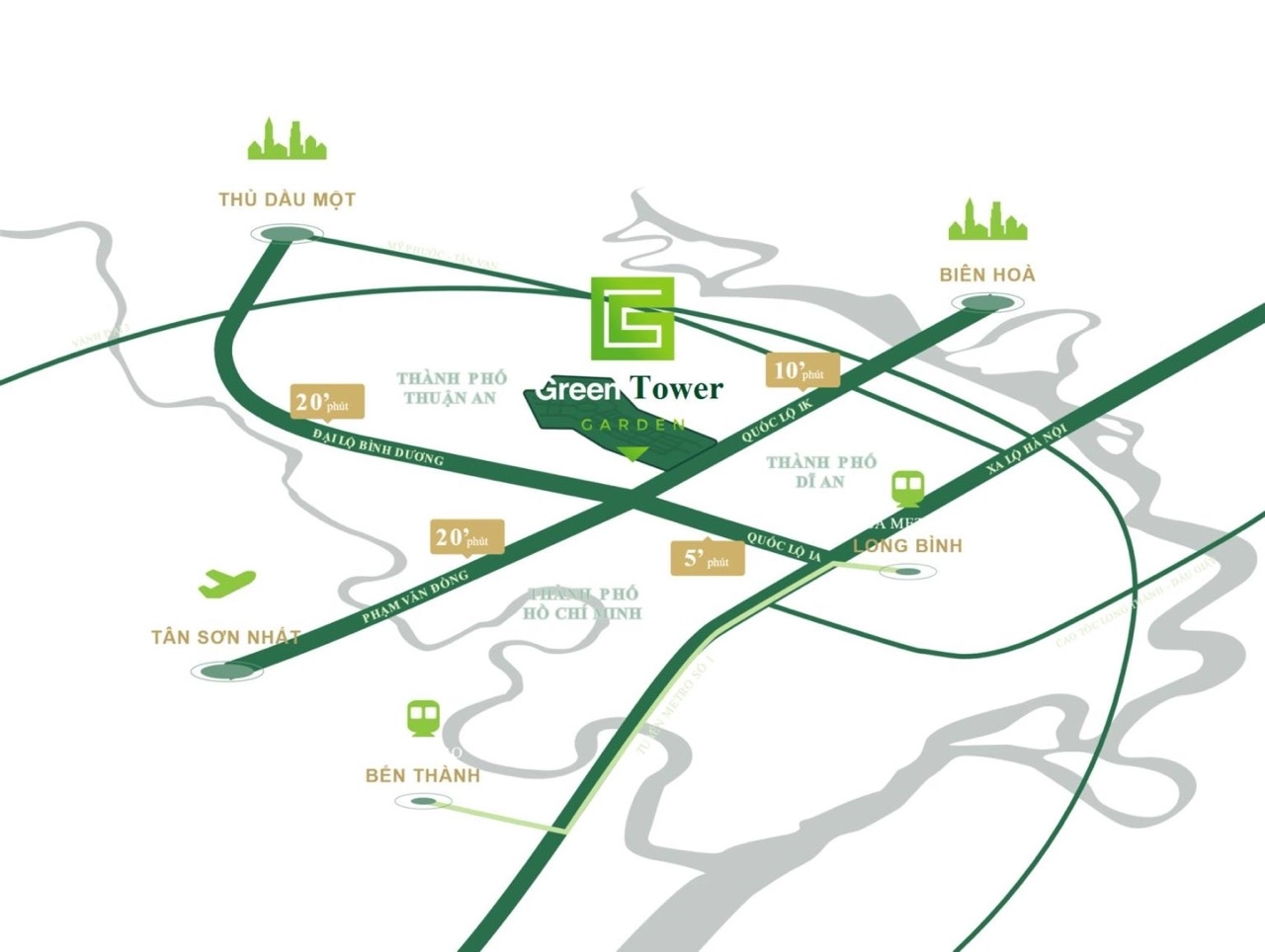 Green Skyline 30 Vị trí dự án Green Skyline thành phố Dĩ An